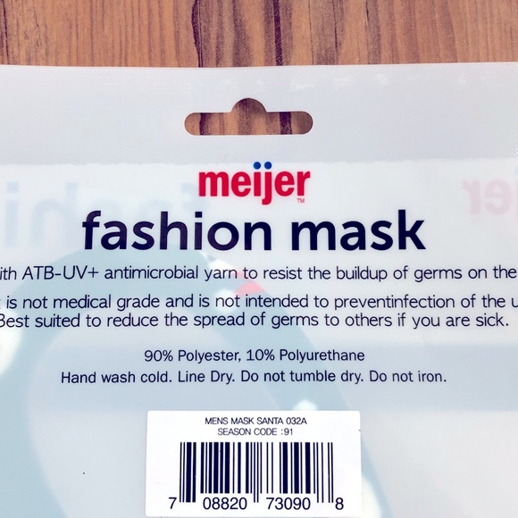 3/$10 NEW Santa Face Mask Green UNISEX ATB-UV+ - Picture 6 of 11